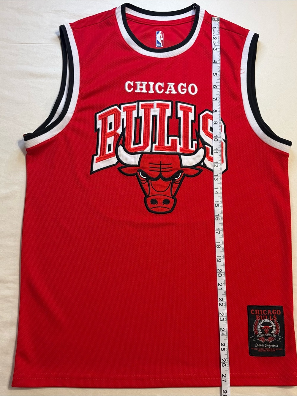 NBA Chicago Bulls Red Sleeveless Basketball Jersey Red/Black/White size S - Picture 3 of 12